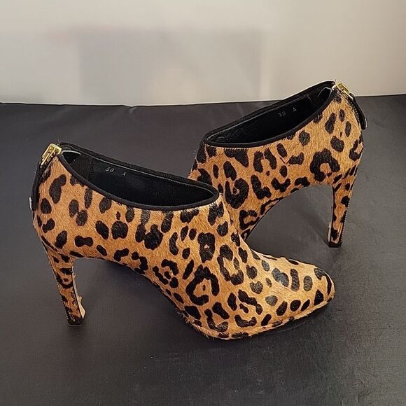 L.K.BENNETT"MIRIAM LEOPARD PRINT POINTED TOE WOMEN"S BACK ZIPPER CLOSURE BOOTIE - Picture 8 of 16